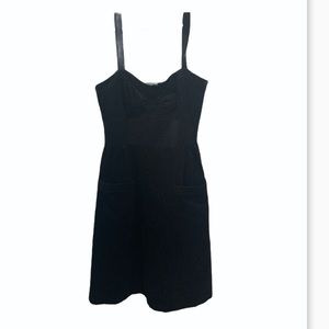 Anthropologie Maple Black Velvet Corduroy Dress